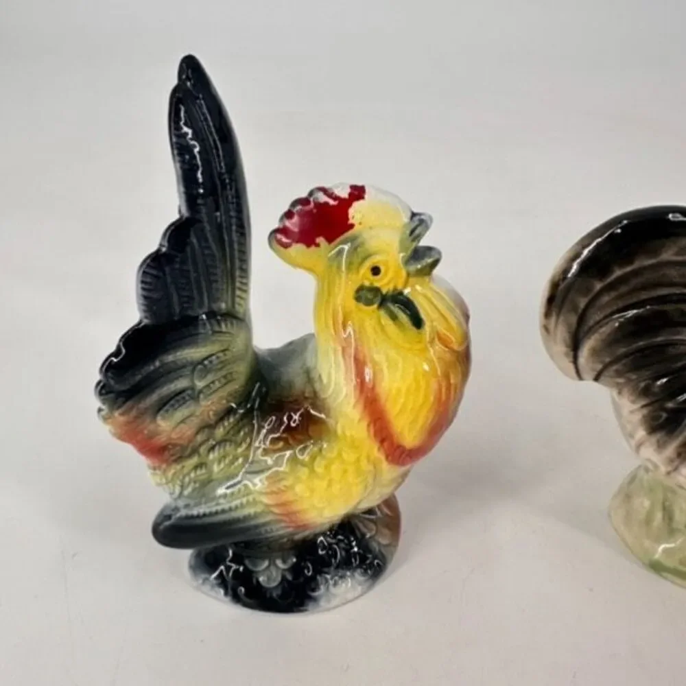 Vintage Rooster &‎ Hen Salt & Pepper Shakers plus bonus Made in Japan